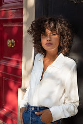 Chemisier en soie Blanc Innocent - Soi Paris