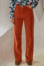 Pantalon Idéaliste en velours Citrouille - Soi Paris
