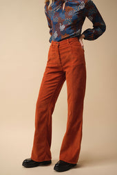 Pantalon Idéaliste en velours Citrouille - Soi Paris