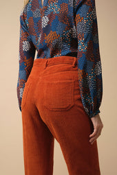 Pantalon Idéaliste en velours Citrouille - Soi Paris