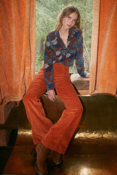 Pantalon Idéaliste en velours Citrouille - Soi Paris