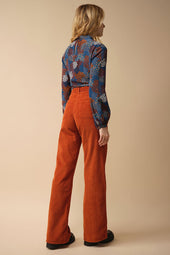 Pantalon Idéaliste en velours Citrouille - Soi Paris