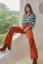 Pantalon Idéaliste en velours Citrouille - Soi Paris
