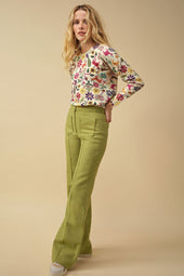 Pantalon Enchanteur en laine Vert Pistache - Soi Paris
