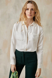 Chemisier en soie Blanc Innocent - Soi Paris