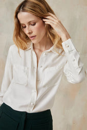 Chemisier en soie Blanc Innocent - Soi Paris