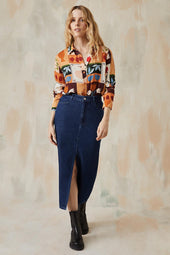 Jupe Longue Denim Brut - Soi Paris