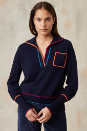 Pull Paolo Bleu Profond - Soi Paris