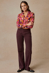 Pantalon Idéaliste en velours Cappuccino - Soi Paris