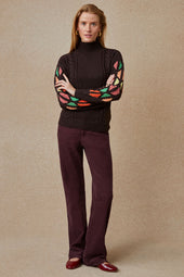 Pantalon Idéaliste en velours Cappuccino - Soi Paris