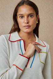 Pull Paolo Ecru en Laine - Soi Paris