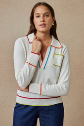 Pull Paolo Ecru en Laine - Soi Paris