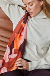 Foulard en soie L'Envol Terracotta - Soi Paris