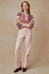 Pantalon Idéaliste en velours Rose Poudré - Soi Paris