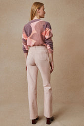 Pantalon Idéaliste en velours Rose Poudré - Soi Paris