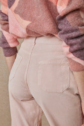 Pantalon Idéaliste en velours Rose Poudré - Soi Paris