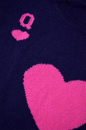 Pull Dame de Cœur Bleu en Laine - Soi Paris
