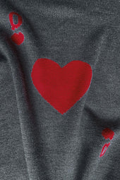 Pull Dame de Cœur Gris en Laine - Soi Paris