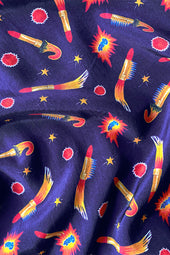 Tissu Rocket Lipstick Bleu - Soi Paris