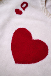 Pull Dame de Cœur Blanc en Laine - Soi Paris