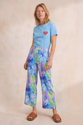 Pantalon fluide Hibiscus Azur - Soi Paris