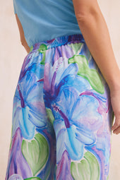 Pantalon fluide Hibiscus Azur - Soi Paris