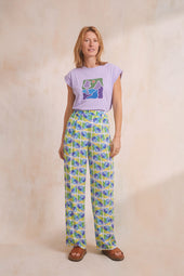 Pantalon Olympe en soie Positano - Soi Paris