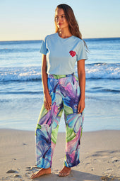 Pantalon fluide Hibiscus Azur - Soi Paris
