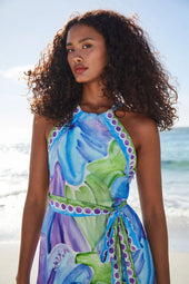 Robe Sirocco Hibiscus Azur - Soi Paris
