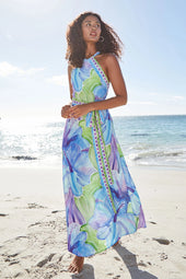 Robe Sirocco Hibiscus Azur - Soi Paris