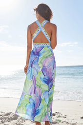Robe Sirocco Hibiscus Azur - Soi Paris