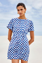 Robe Gaïa Echec et Mat Bleu - Soi Paris