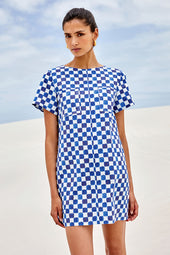 Robe Gaïa Echec et Mat Bleu - Soi Paris