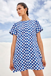 Robe Gaïa Echec et Mat Bleu - Soi Paris