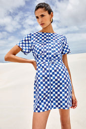 Robe Gaïa Echec et Mat Bleu - Soi Paris