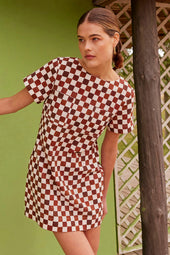 Robe GaÃ¯a Echec et Mat Chocolat - Soi Paris