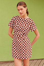 Robe GaÃ¯a Echec et Mat Chocolat - Soi Paris