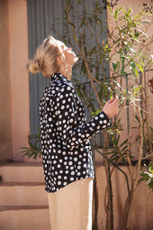 Chemisier en coton col pyjama Black or White - Soi Paris
