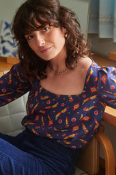 Blouse Bohémienne Rocket Lipstick Bleu - Soi Paris