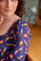 Blouse Bohémienne Rocket Lipstick Bleu - Soi Paris