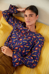 Blouse Flamboyante Rocket Lipstick Bleu - Soi Paris