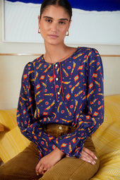 Blouse Flamboyante Rocket Lipstick Bleu - Soi Paris