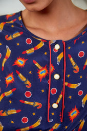 Blouse Flamboyante Rocket Lipstick Bleu - Soi Paris