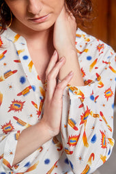 Blouse Lumineuse en soie Rocket Lipstick Blanc - Soi Paris
