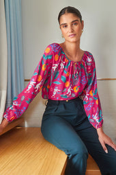 Blouse Radieuse en soie Astro Tennis - Soi Paris