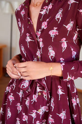 Robe L'Imprévisible en soie Ballet de Tulipes Bordeaux - Soi Paris