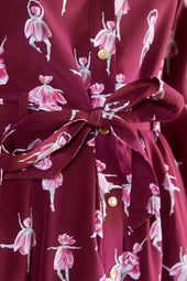 Robe L'Imprévisible en soie Ballet de Tulipes Bordeaux - Soi Paris