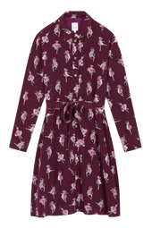 Robe L'Imprévisible en soie Ballet de Tulipes Bordeaux - Soi Paris