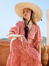 Robe Bohème imprimé Cappadoce Rose - Soi Paris