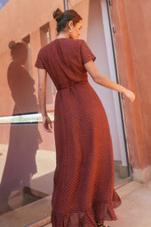 Robe Volage en soie Terre Cuite - Soi Paris